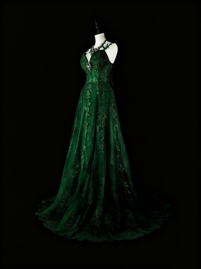 Stunning Prom Dress Dark Green Spaghetti Straps Pleated Evening Dress Gala Dress     D3904
