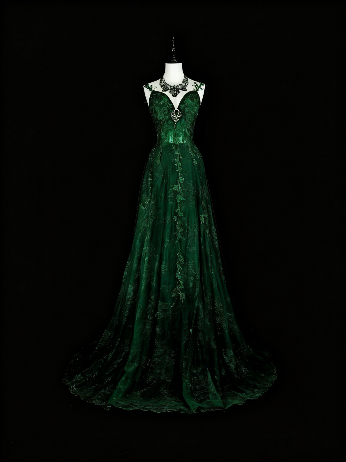Stunning Prom Dress Dark Green Spaghetti Straps Pleated Evening Dress Gala Dress     D3904