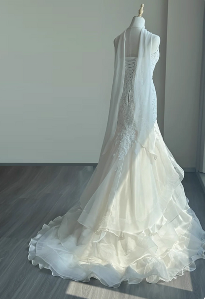 New Arrival Wedding Dress Sweetheart Lace Tulle Mermaid Wedding Dress   D3908
