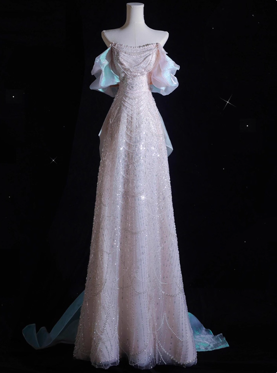 Luxury Prom Dress Off Shoulder Evening Dress Gala Dress Birthday Dress     D3915