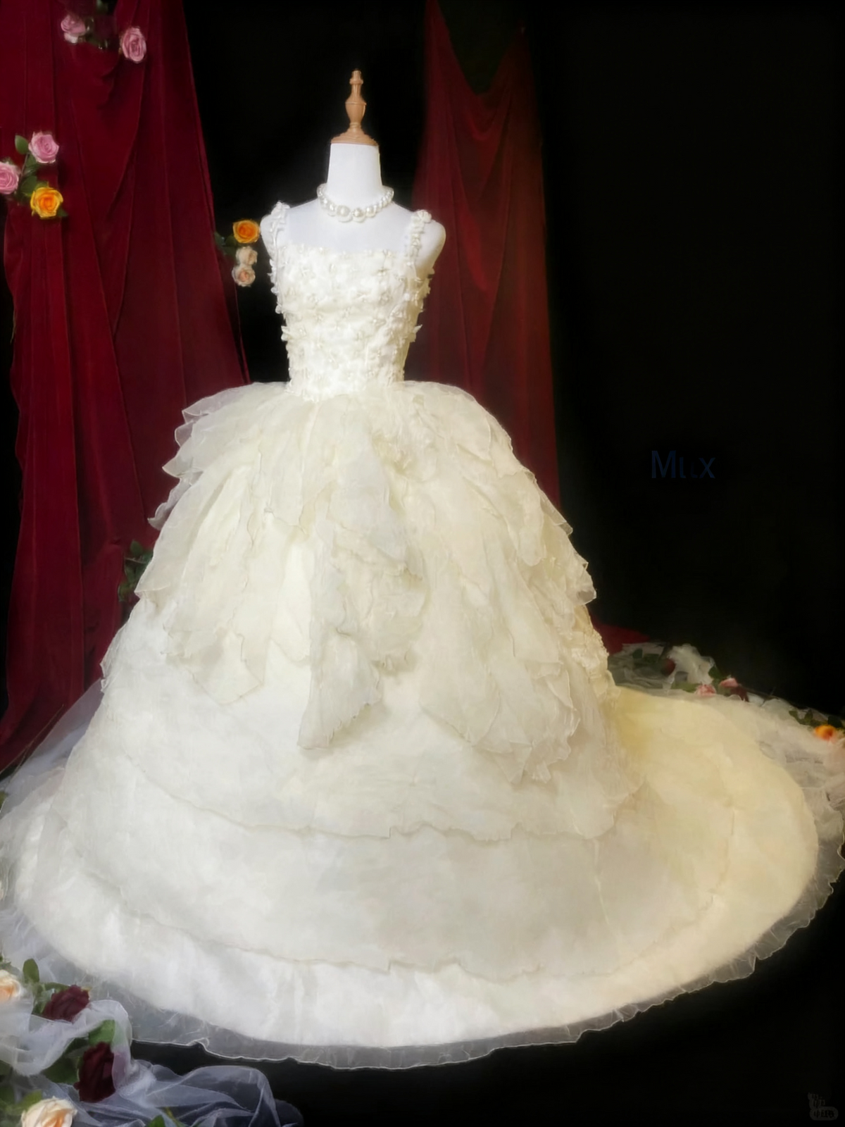 Elegant Prom Dress Square Neck Pleated Tulle Ball Gown Evening Dress Sweet 16 Dress  D3928