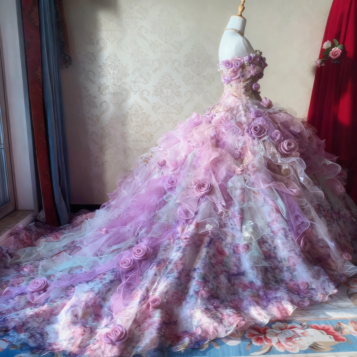 New Arrival Prom Dress Strapless Pleated Ruffle Ball Gown Evening Dress Quinceanera Dress  D3930