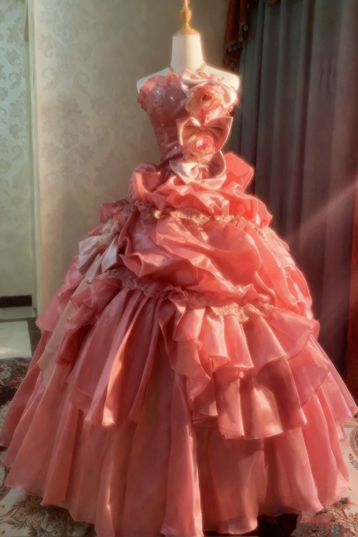 Beauty Prom Dress Strapless Pleated Ball Gown Evening Dress Birthday Party Outfits  D3936