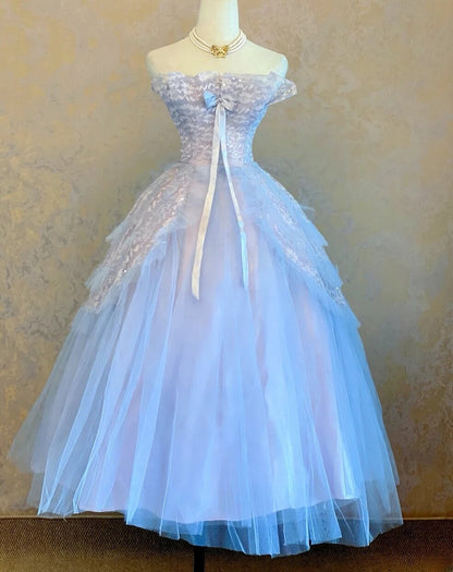 Beauty Prom Dress Strapless Pleated Tulle Ball Gown Birthday Party Outfits Evening Dress    D3948