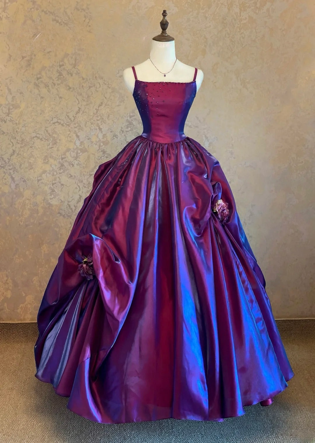 Stunning Prom Dress Spaghetti Straps Pleated Ball Gown Evening Dress Quinceanera Dress    D3952