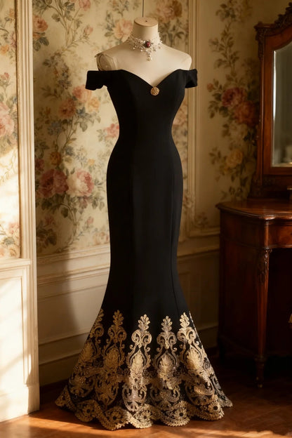 Elegant Prom Dress Off Shoulder Fitted Mermaid Evening Dress Gala Dress   D3969