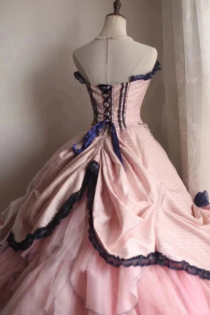 Elegant Prom Dress Strapless Pleated Tiered Evening Dress Sweet 16 Dress Ball Gown    D3974