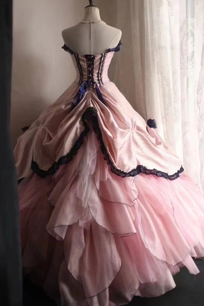 Elegant Prom Dress Strapless Pleated Tiered Evening Dress Sweet 16 Dress Ball Gown    D3974