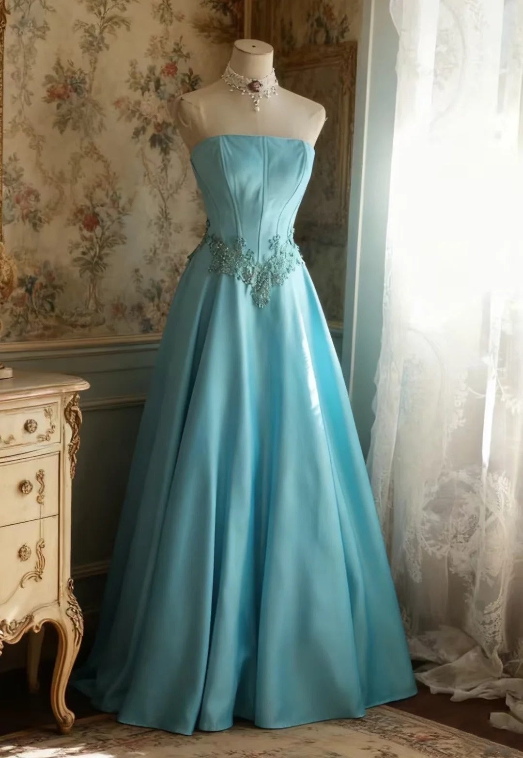 Stunning Prom Dress A Line Strapless Pleated Evening Dress Gala Gown Cocktail Dress     D3975