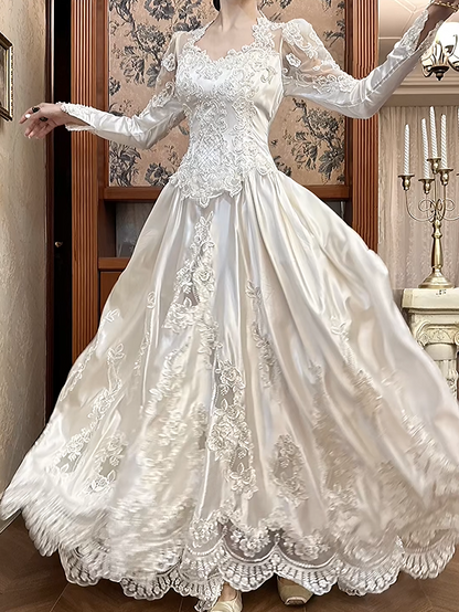 Vintage Wedding Dress Sweetheart Pleated Wedding Dress  D3978