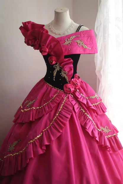 New Design Prom Dress Asymmetrical Neck Pleated Evening Dress Sweet 16 Dress Ball Gown    D3990