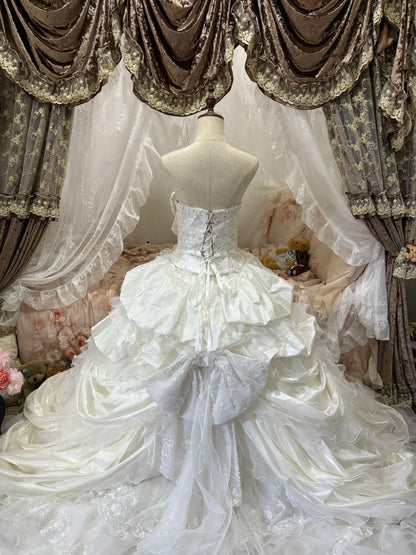 Stunning Prom Dress Strapless Pleated Evening Dress Quinceanera Dress Ball Gown    D4010