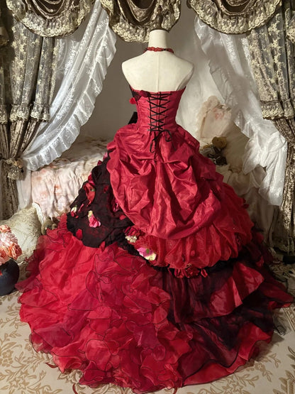 Stunning Prom Dress Strapless Pleated Tiered Evening Dress Sweet 16 Dress Ball Gown    D4015