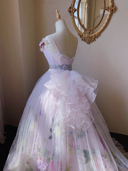 Beauty Prom Dress Spaghetti Straps Tulle Pleated Evening Dress Sweet 16 Dress Ball Gown    D4021