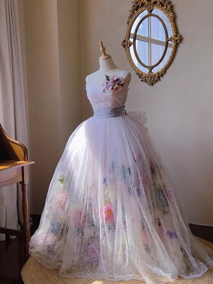 Beauty Prom Dress Spaghetti Straps Tulle Pleated Evening Dress Sweet 16 Dress Ball Gown    D4021