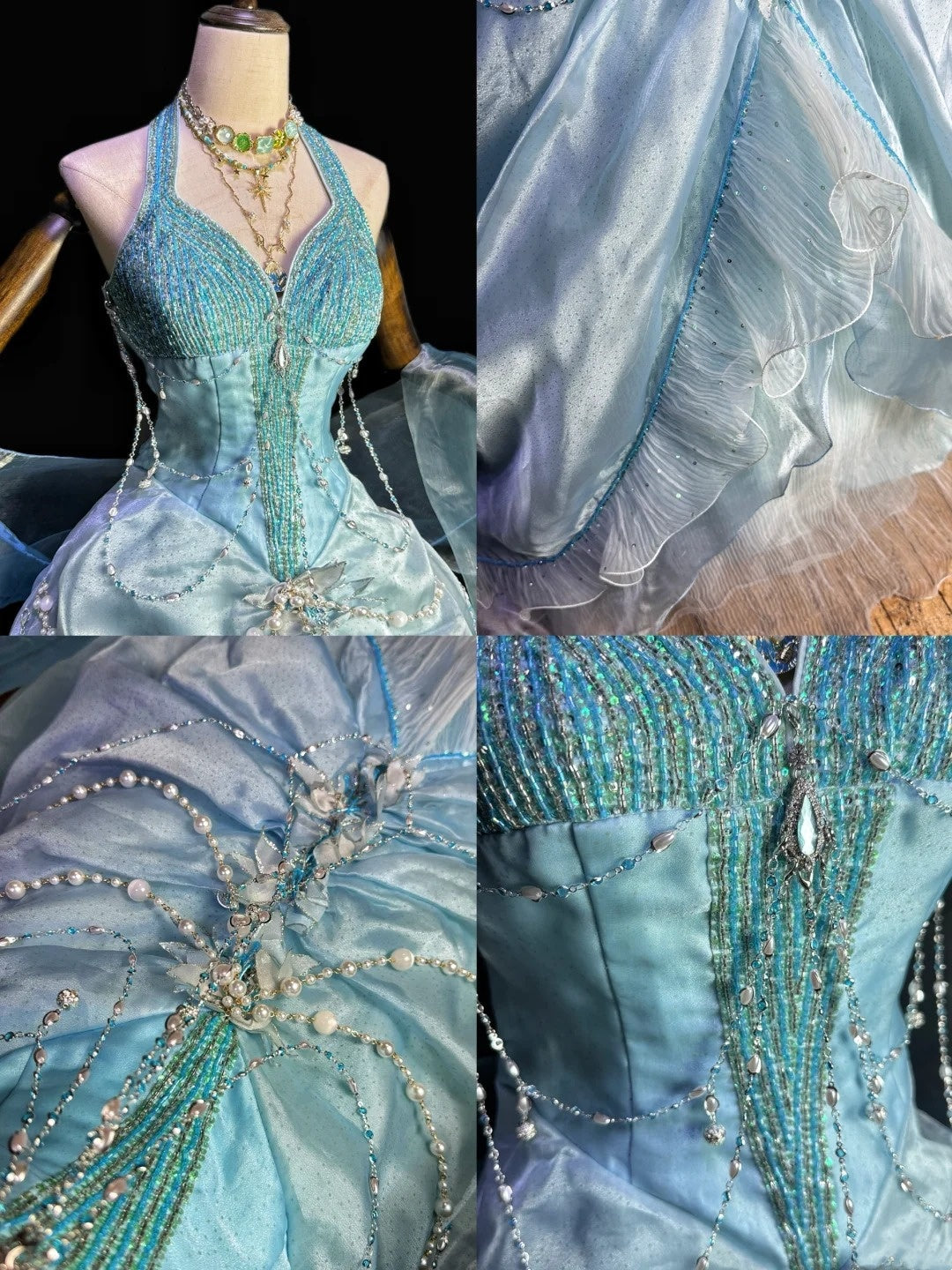 Gorgeous Prom Dress Halter Pleated Evening Dress Birthday Party Outfits Ball Gown    D4023