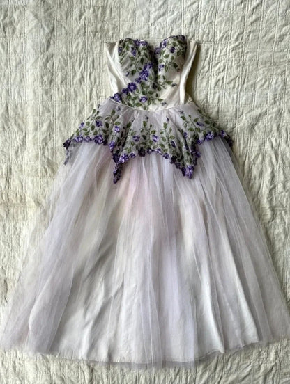 Beauty Prom Dress Sweetheart Floral Tulle Evening Dress Gala Dress Sweet 16 Outfits     D4033