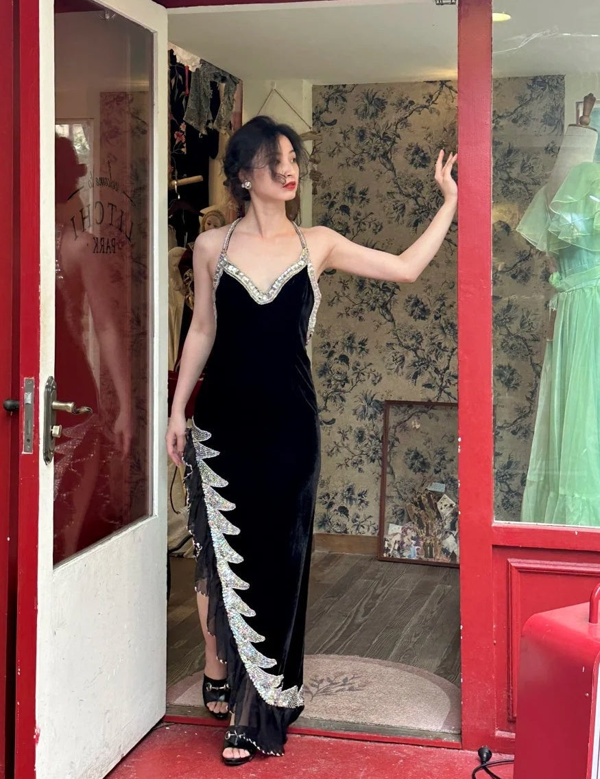 Gorgeous Prom Dress Halter Gala Dress Evening Dress Birthday Party Outfits   D4068