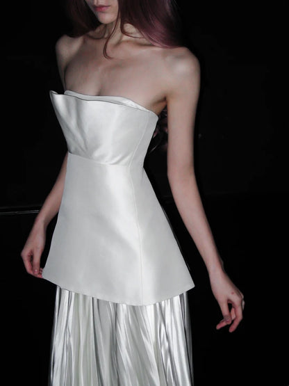 Elegant Wedding Dress Strapless Pleated Wedding Dress    D4076