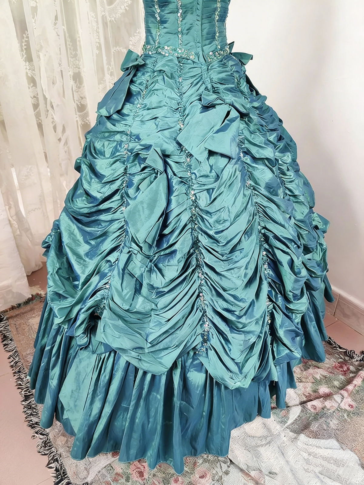 Beauty Prom Dress Strapless Pleated Ball Gown Evening Dress Quinceanera Dress Birthday Party Dress  D4098