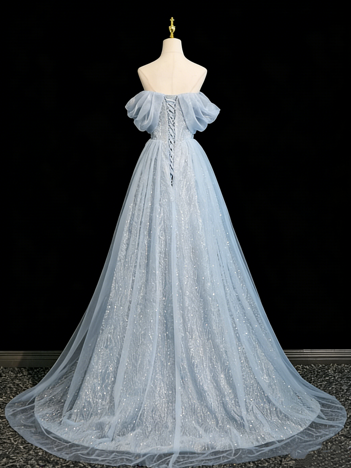 Stunning Prom Dress Off Shoulder Pleated Tulle Gala Dress Evening Dress   D4107