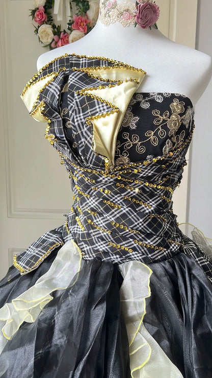 New Arrival Prom Dress Asymmetrical Neck Pleated Ball Gown Birthday Dress Evening Dress Sweet 16 Dress     D4109