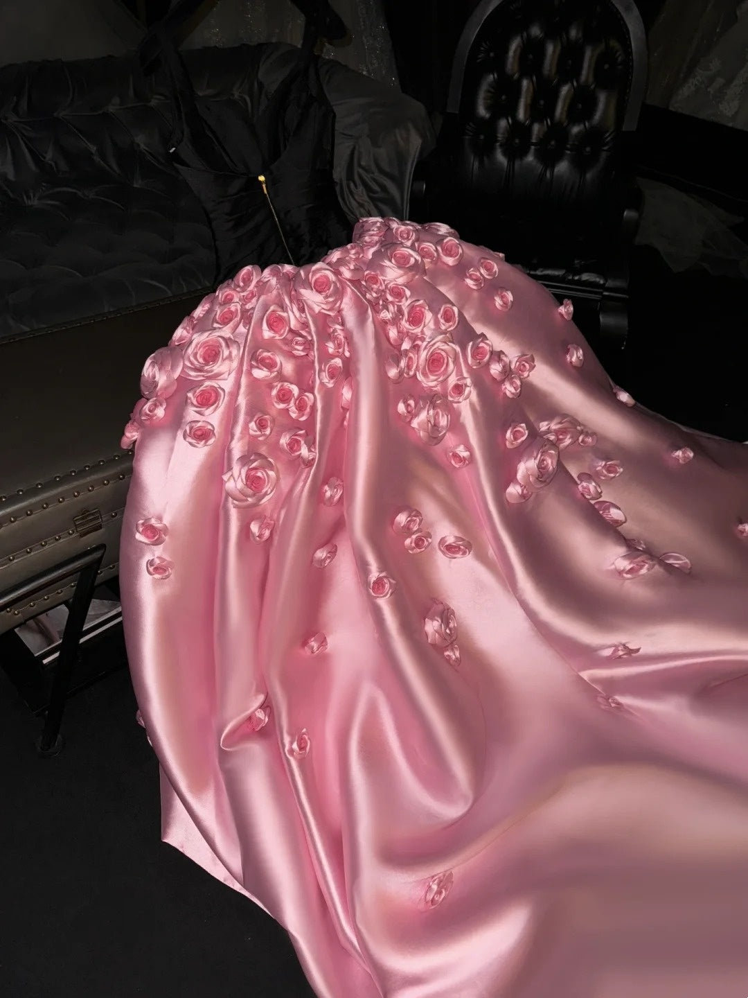 New Design Prom Dress V-neck Pleated Ball Gown Evening Dress Quinceanera Dress       D4157