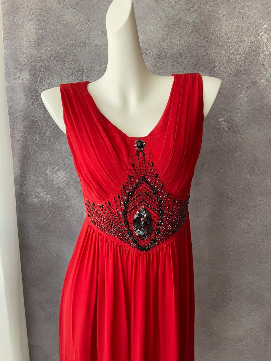 Beauty Short Prom Dress Red Crew Neck Pleated Cocktail Gown Formal Dress  D4170