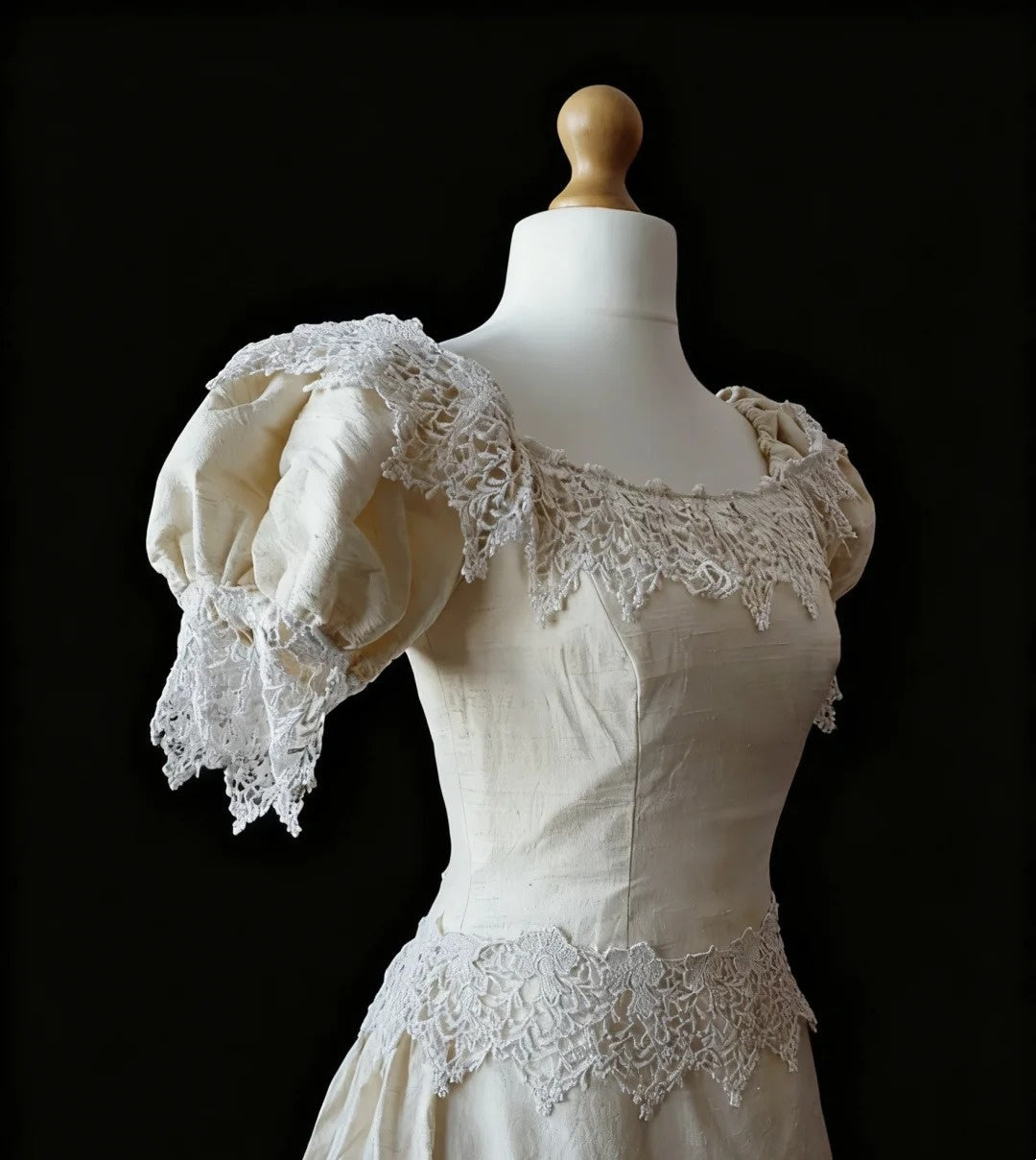 Vintage Wedding Dress A Line Crew Neck Wedding Dress  D4186