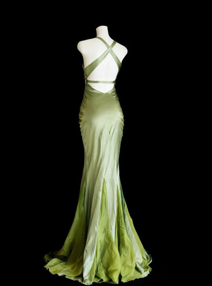 Elegant Prom Dress Spaghetti Straps Pleated Mermaid Gala Dress Formal Dress Evening Dress  D4189