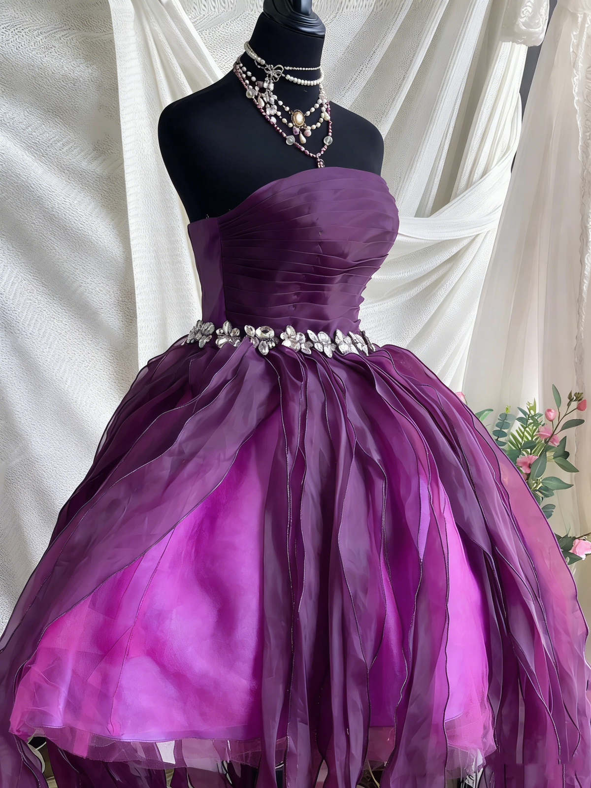 Stunning Homecoming Dress Strapless Pleated Short Prom Dress Birthday Party Dress Cocktail Dress    D4203