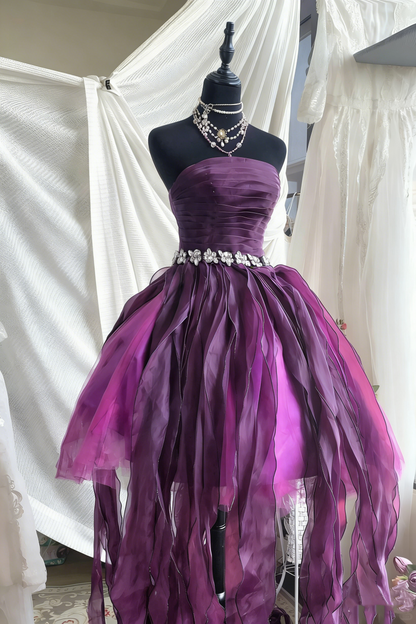 Stunning Homecoming Dress Strapless Pleated Short Prom Dress Birthday Party Dress Cocktail Dress    D4203