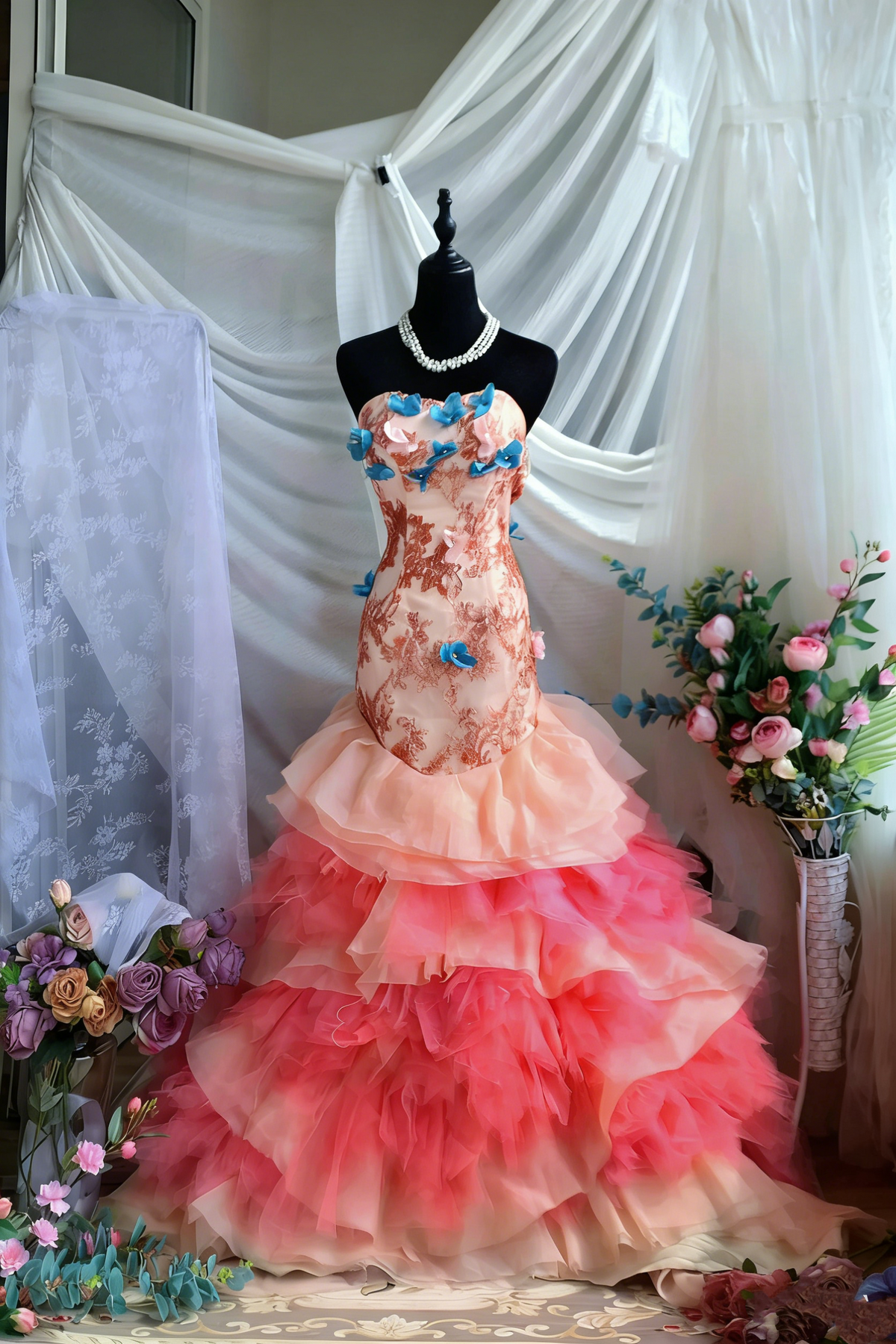 Stunning Prom Dress Sweetheart Tulle Mermaid Gala Dress Evening Dress Formal Dress  D4206