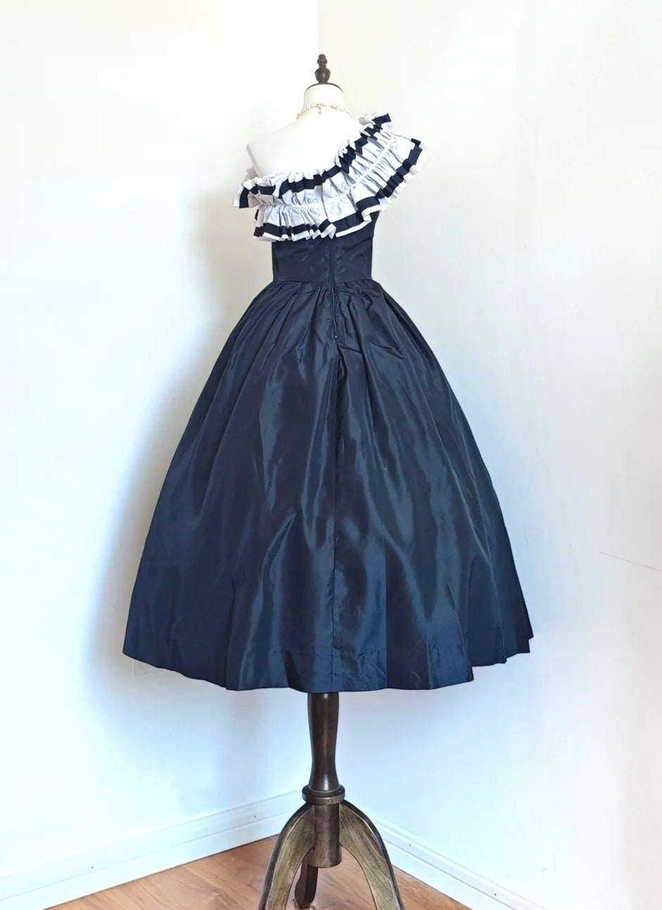 Beauty Prom Dress Dark Blue Off Shoulder Pleated Gala Dress Evening Dress Formal Dress  D4213