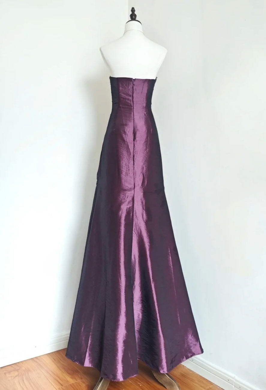 Gorgeous Prom Dress Dark Purple Sweetheart Pleated Gala Dress Evening Dress Formal Dress  D4214