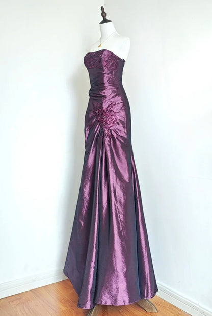 Gorgeous Prom Dress Dark Purple Sweetheart Pleated Gala Dress Evening Dress Formal Dress  D4214