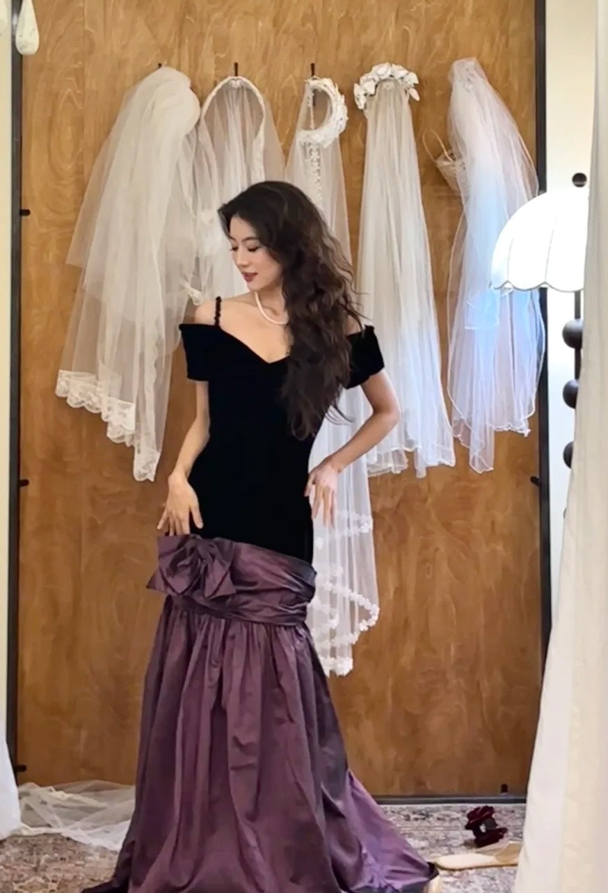 Elegant Prom Dress Off Shoulder Pleated Mermaid Gala Dress Evening Dress Formal Dress  D4215