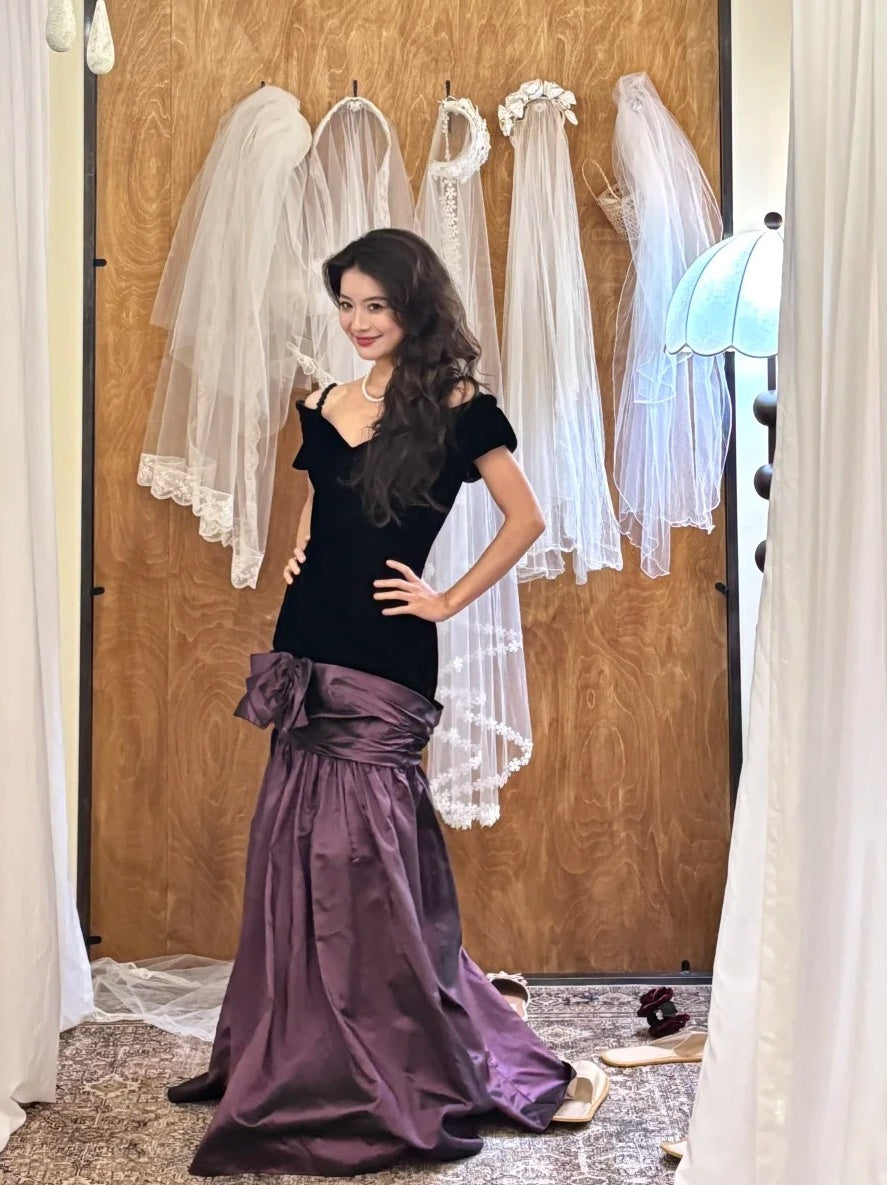 Elegant Prom Dress Off Shoulder Pleated Mermaid Gala Dress Evening Dress Formal Dress  D4215