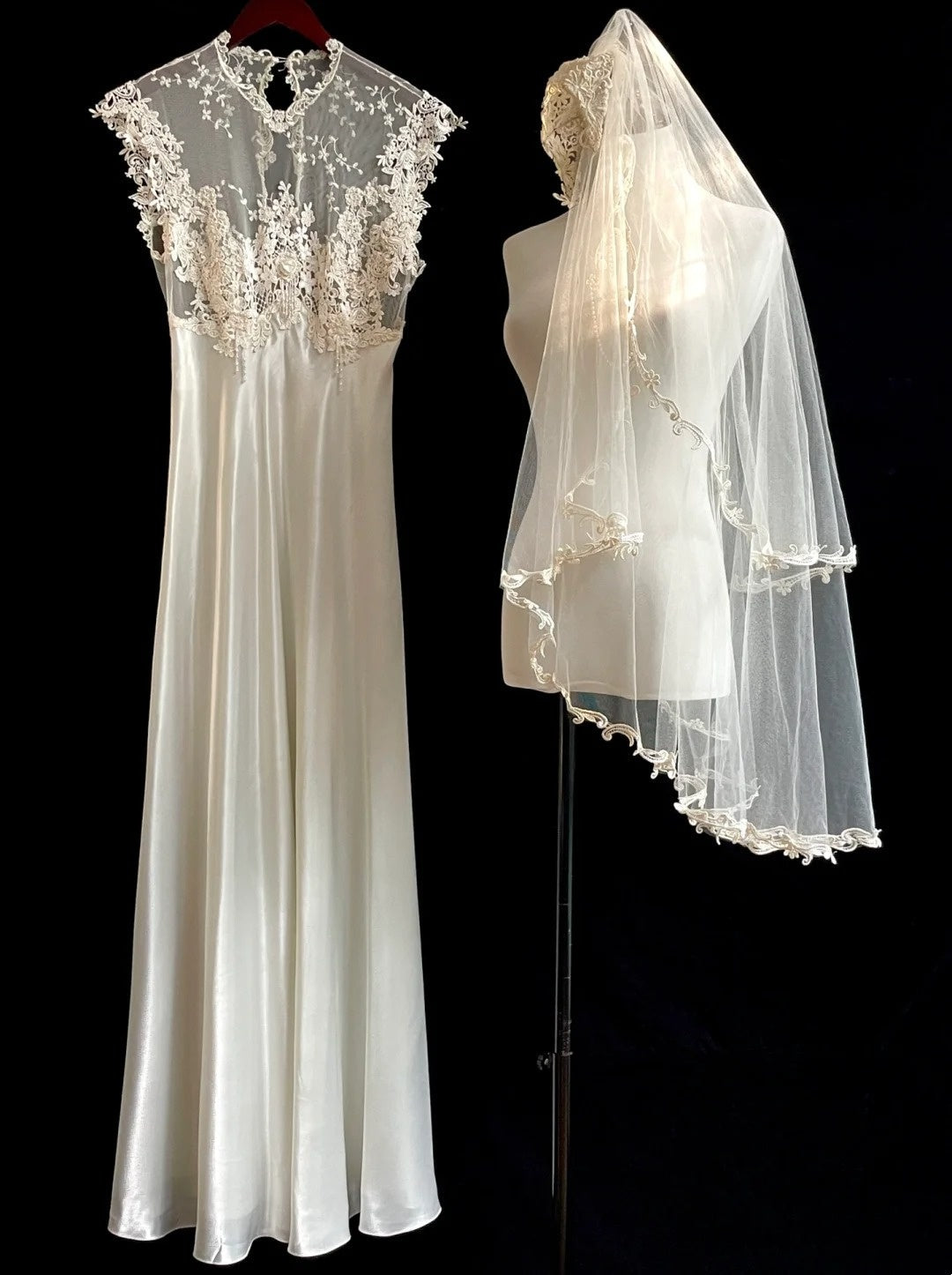 Vintage Wedding Dress Crew Neck Lace Wedding Dress   D4216