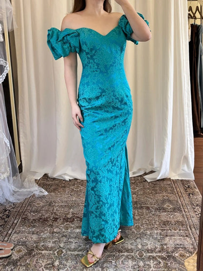 Gorgeous Prom Dress Off Shoulder Pleated Print Mermaid Gala Dress Evening Dress Formal Dress  D4218