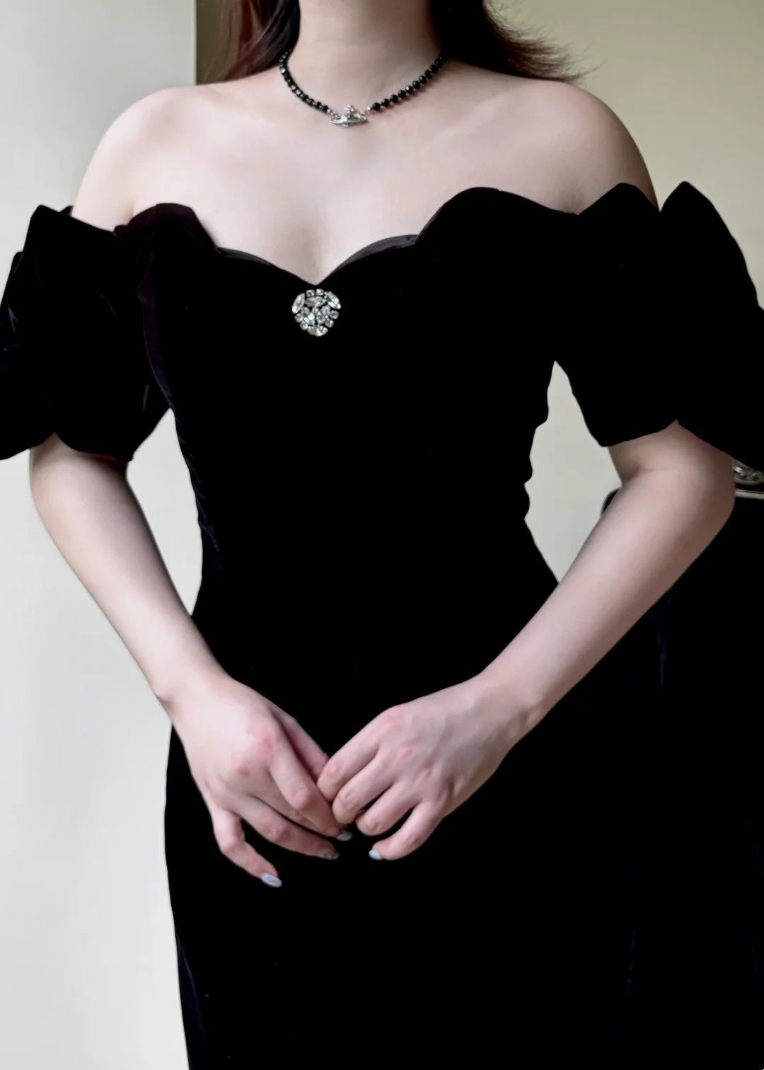 Minimalist Prom Dress Black Off Shoulder Pleated Gala Dress Evening Dress Formal Dress  D4222