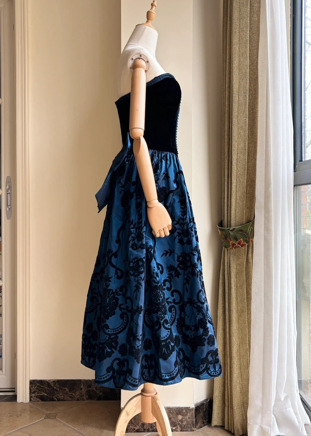 New Arrival Prom Dress Strapless Pleated Print Gala Dress Evening Dress Formal Dress  D4223