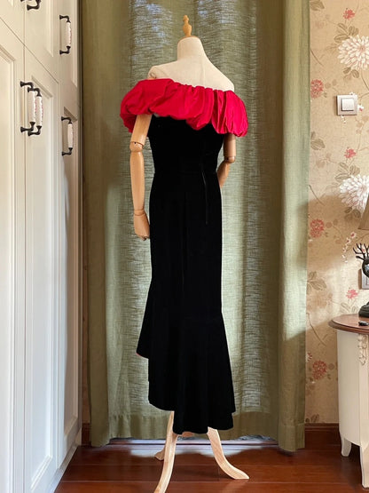 Minimalist Prom Dress Off Shoulder Mermaid Evening Dress Gala Dress Formal Dress  D4227