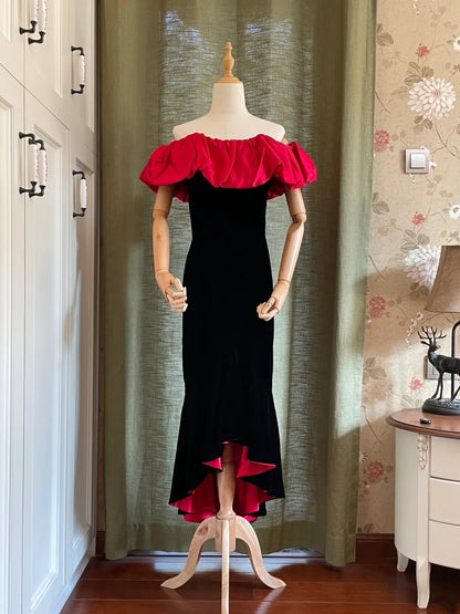 Minimalist Prom Dress Off Shoulder Mermaid Evening Dress Gala Dress Formal Dress  D4227