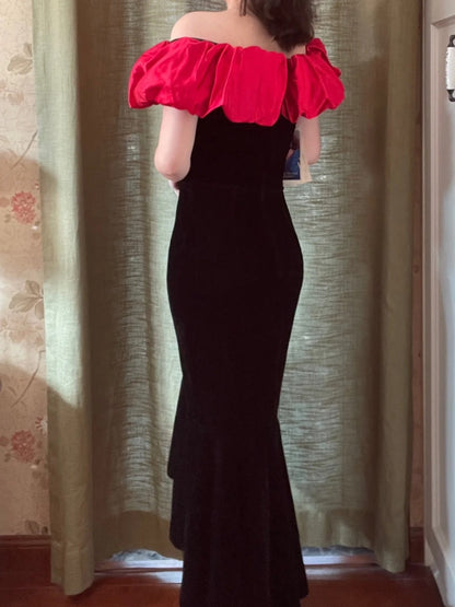 Minimalist Prom Dress Off Shoulder Mermaid Evening Dress Gala Dress Formal Dress  D4227
