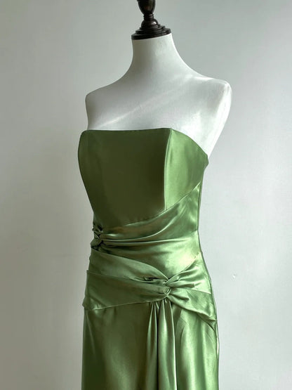 Minimalist Prom Dress Strapless Pleated Gala Dress Evening Dress Formal Dress  D4229
