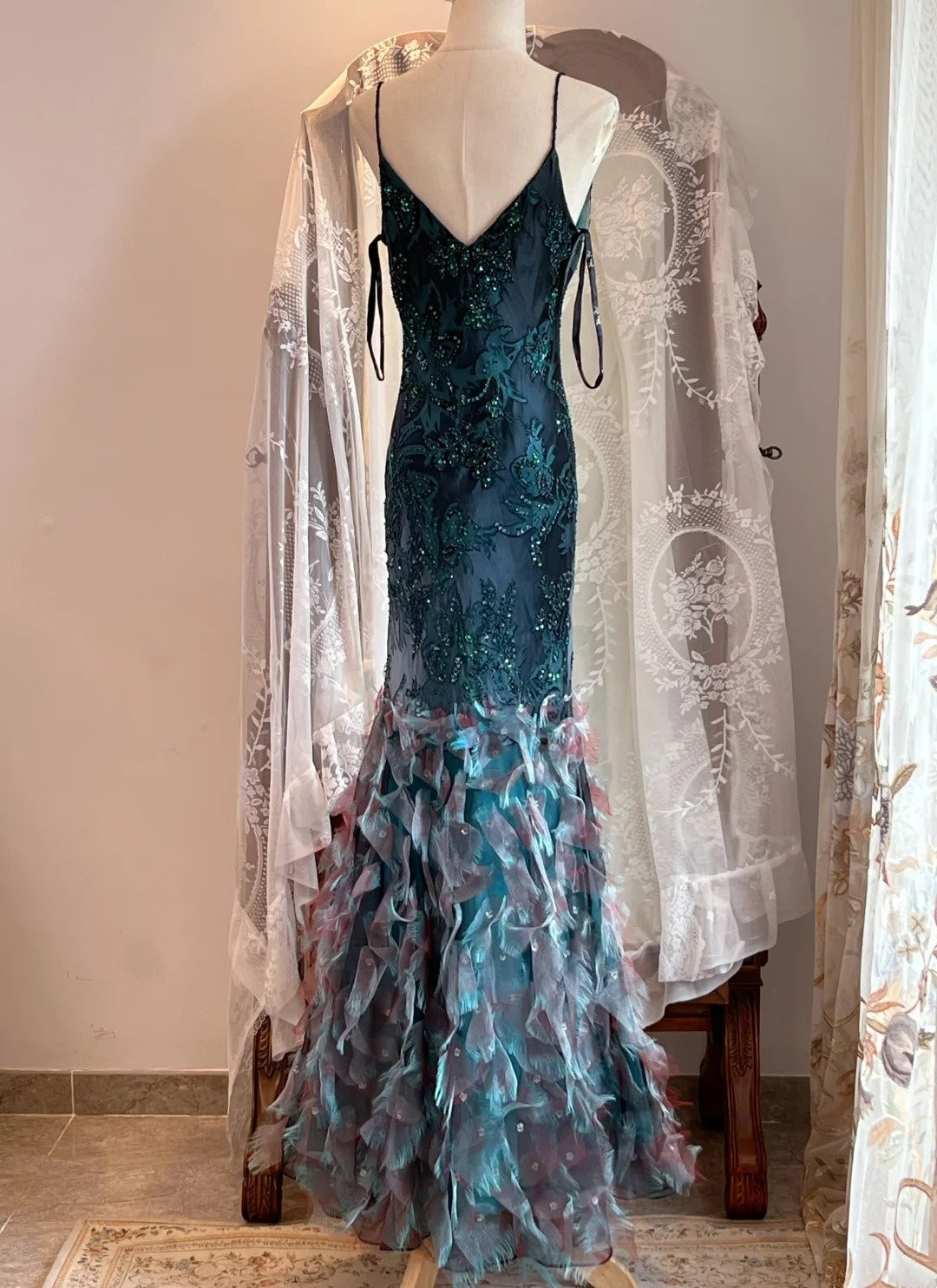 New Design Prom Dress Spaghetti Straps Mermaid Evening Dress Gala Dress Birthday Party Dress  D4233