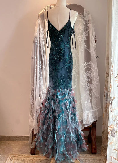 New Design Prom Dress Spaghetti Straps Mermaid Evening Dress Gala Dress Birthday Party Dress  D4233