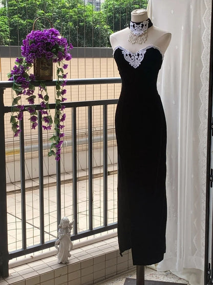 Elegant Prom Dress Black Sweetheart Evening Dress Gala Dress Party Dress  D4245