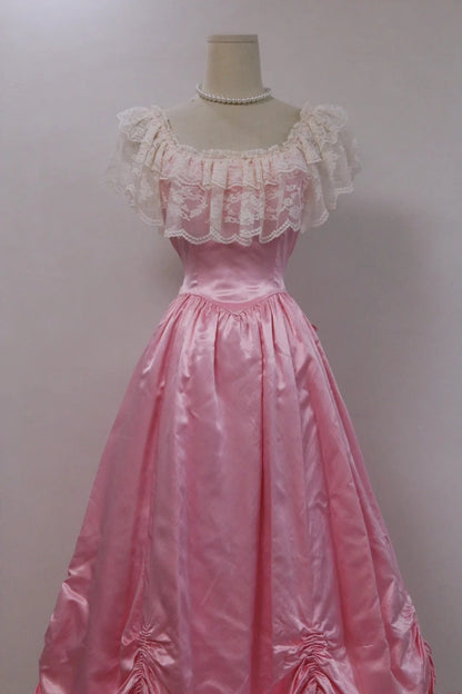 Sweet Prom Dress Square Neck Pleated Lace Ball Gown Evening Dress Quinceanera Dress Birthday Party Dress       D4250